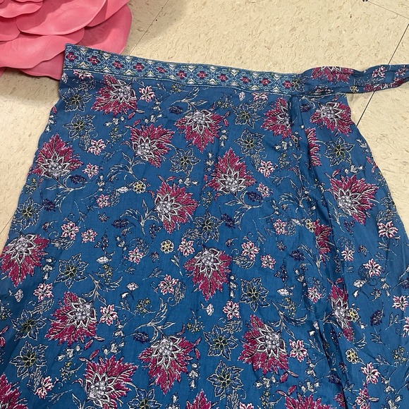 NWT BAND OF GYPSIES Womens Sz Medium Floral Ruffle Maxi‎ Wrap Skirt - Picture 4 of 8